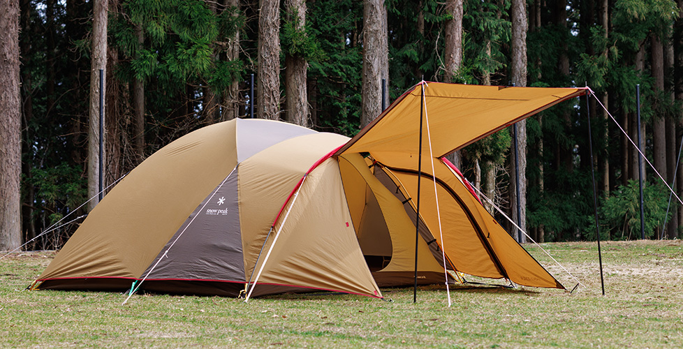 タナベスポーツの格安キャンプレンタルで一番人気の3人用テント、Snow Peak(スノーピーク)のアメニティドームM